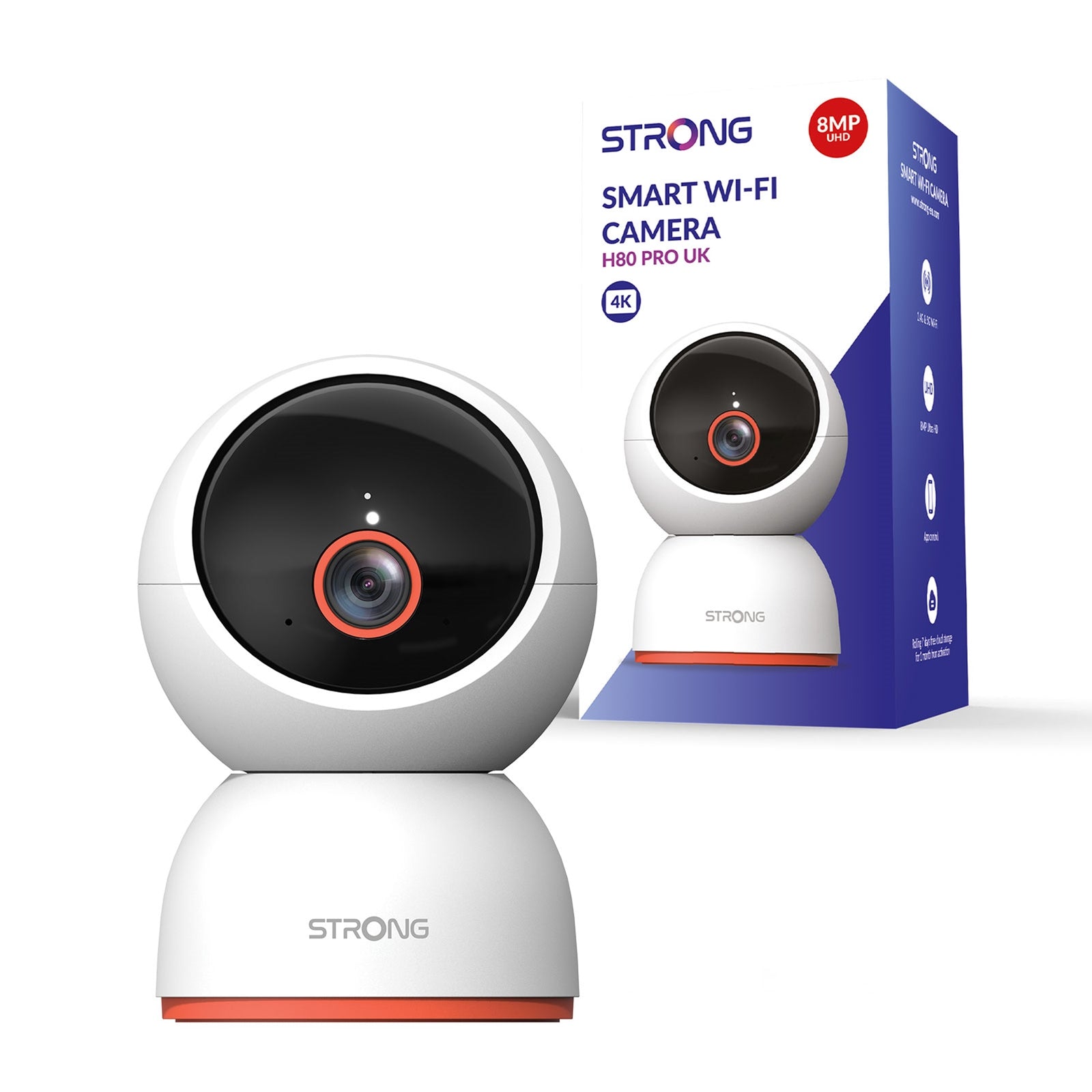 STRONG H80 PRO 8MP Indoor Pan/Tilt WiFi Camera - Cloud Storage STRONG H80 PRO 8MP Indoor Pan/Tilt WiFi Camera - Cloud Storage